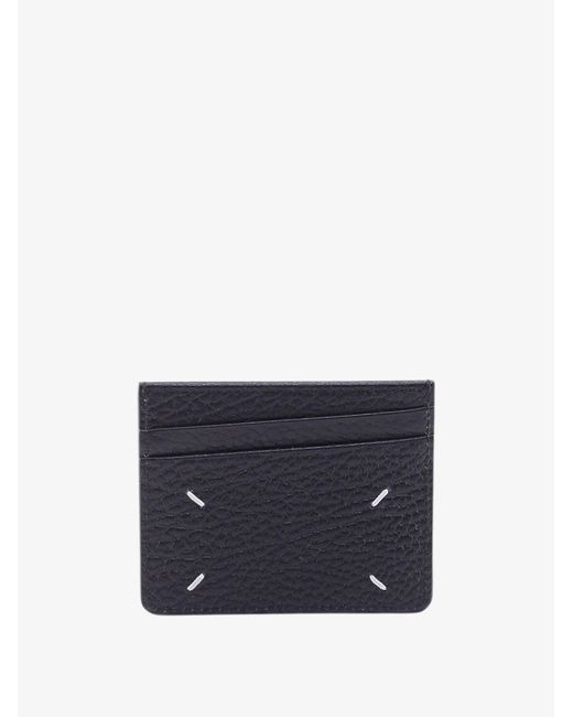 Maison Margiela Blue Leather Stitched Profile Wallets