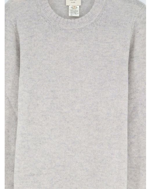 Alysi Gray Merino Wool And Cashmere Blend Sweater