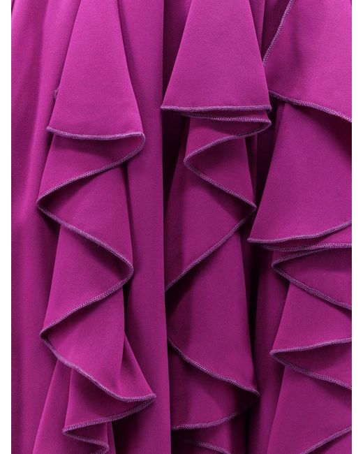 ACTUALEE Pink Satin Ruffled Skirt