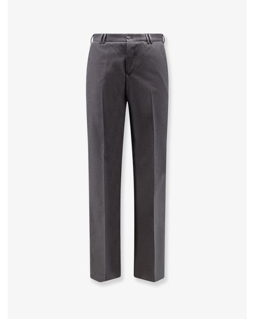 PT Torino Gray Michael Reworked Virgin Wool Trousers for men