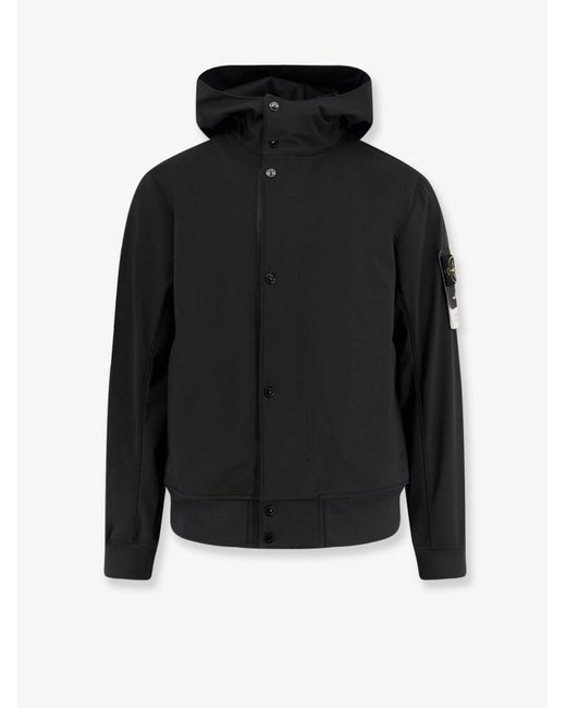 Stone Island Black Light Soft Shell-R E.Dye Technology Jacket for men