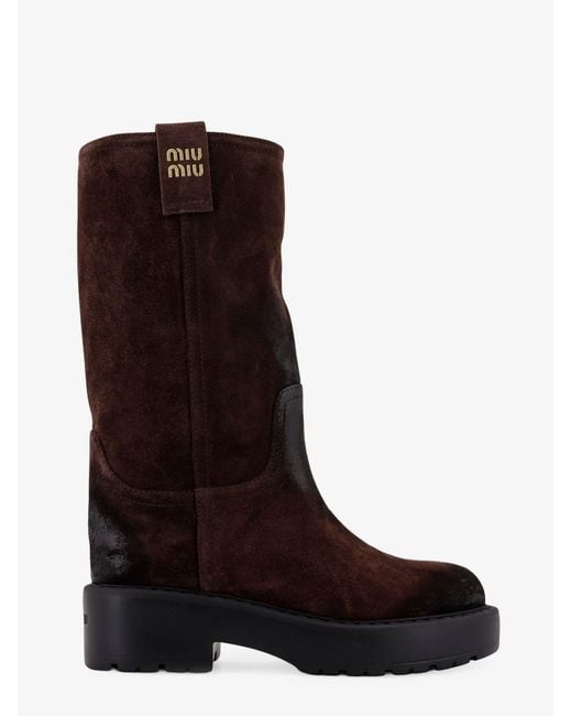Miu Miu Brown Suede Boots