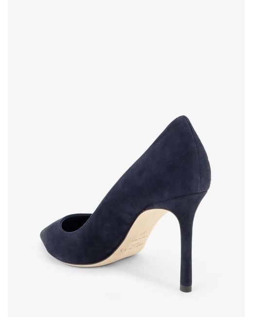 Jimmy Choo Blue Romy 85 Suede Pumps