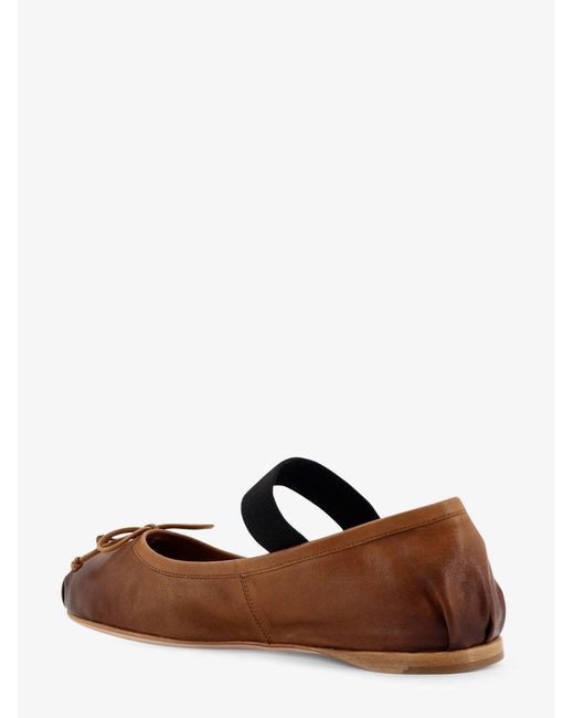 Miu Miu White Leather Ballerinas
