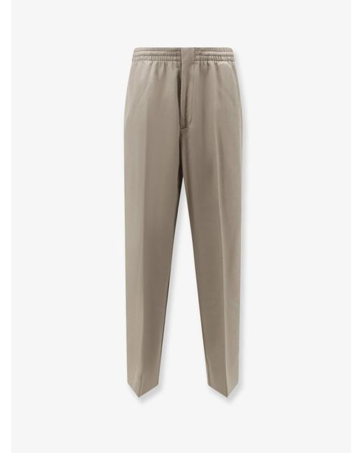 Bottega Veneta Gray Light Wool Trousers With Drawstring for men