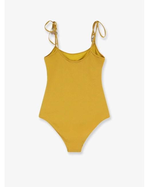 Chloé Yellow Knotted One-Piece Swimsuit