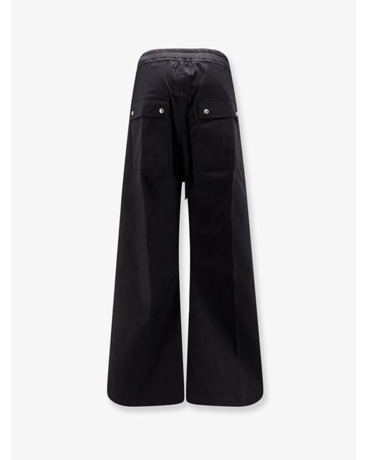 Rick Owens Black Wide Bela Certified Cotton Trousers for men