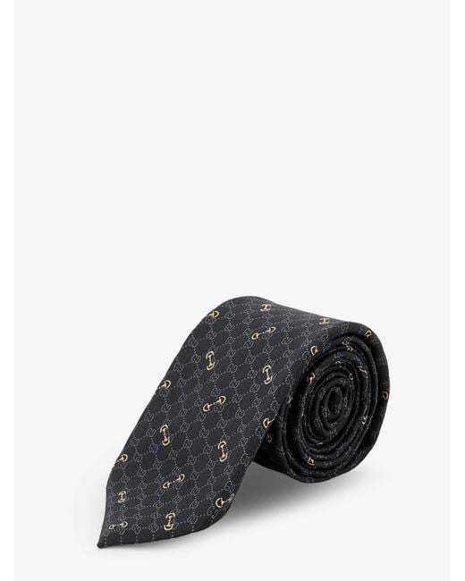 Gucci Black Silk Morset Tie for men