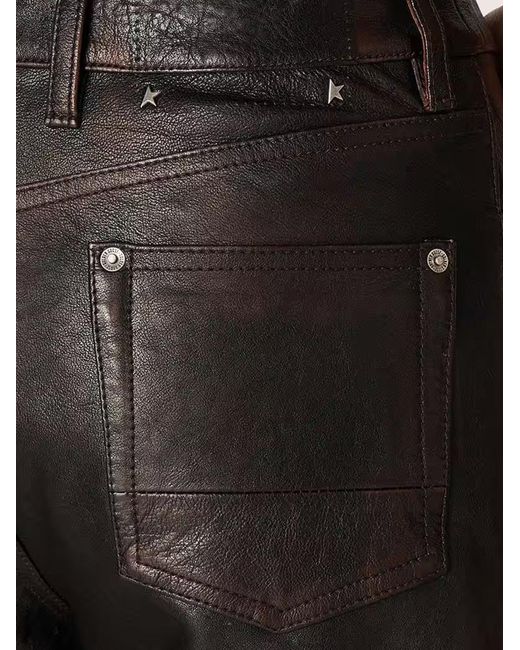Golden Goose Deluxe Brand Black Peg Leather Trousers