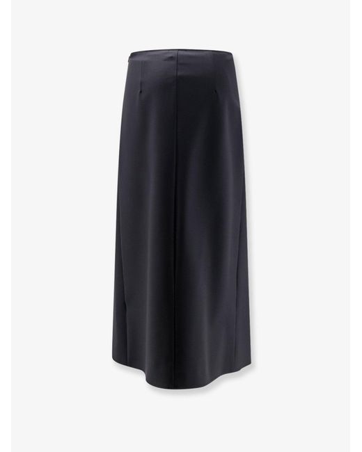 Nude Blue Wool Blend Long Skirt
