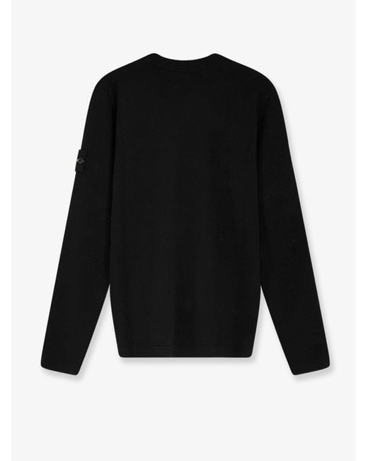 Stone Island Black Organic Cotton Sweater for men