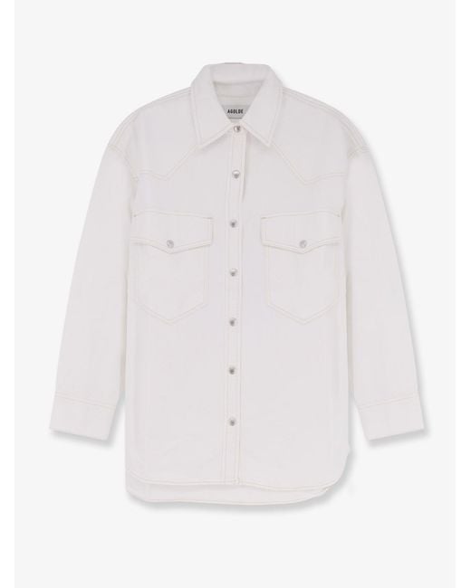 Agolde White Lotta Denim Shirt