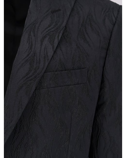 Corneliani Blue Single-Breasted Blazer With Embroidery for men
