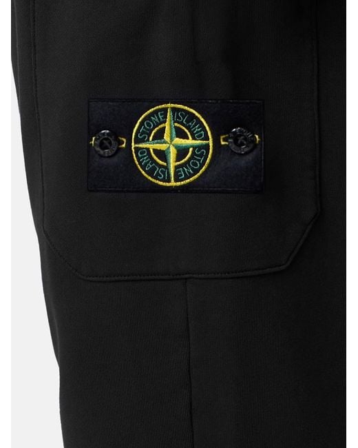 Stone Island Black Cotton Trousers for men