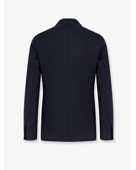 Lardini Blue Prince Of Wales Wool Blazer for men