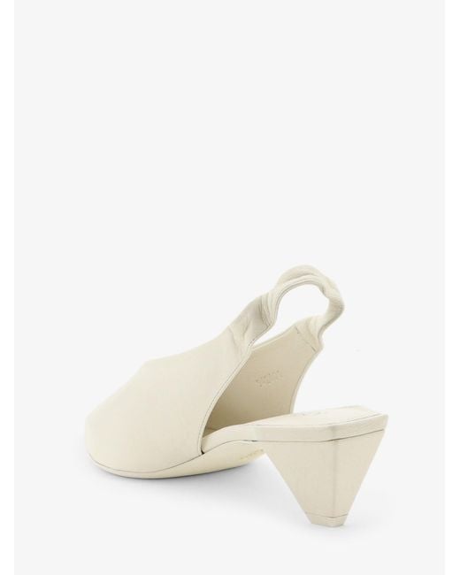 Loewe White Origami Cubic Leather Slingback