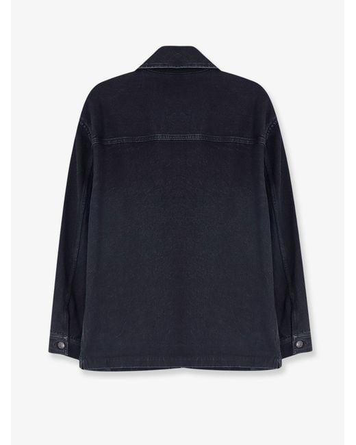 Saint Laurent Blue Cassandre Denim Overshirt for men