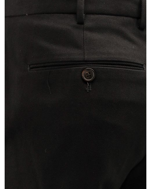 PT Torino Black Michael Reworked Cotton Trousers for men