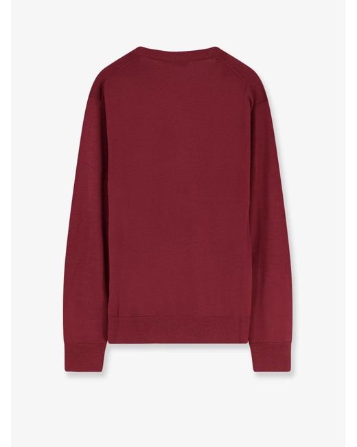Bramani Cashmere Red Wool Cardigan for men