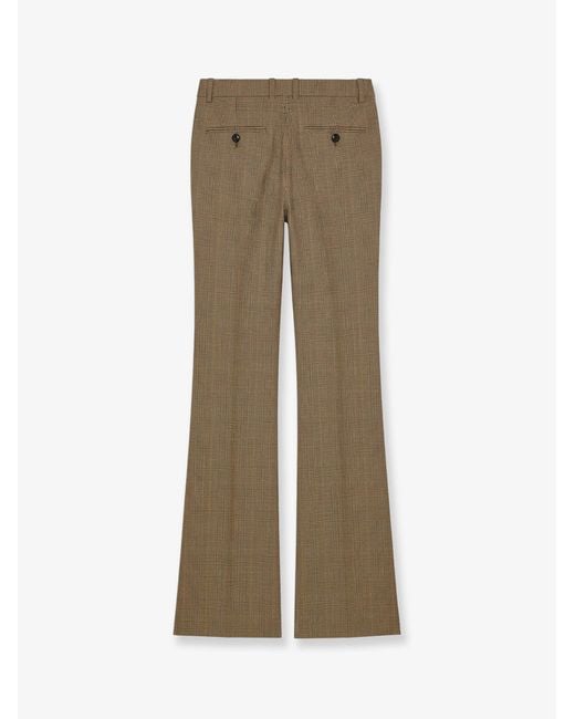 Saint Laurent Natural Prince Of Wales Certified Wool Trousers