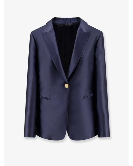 Alberta Ferretti Blue Mikado Blazer