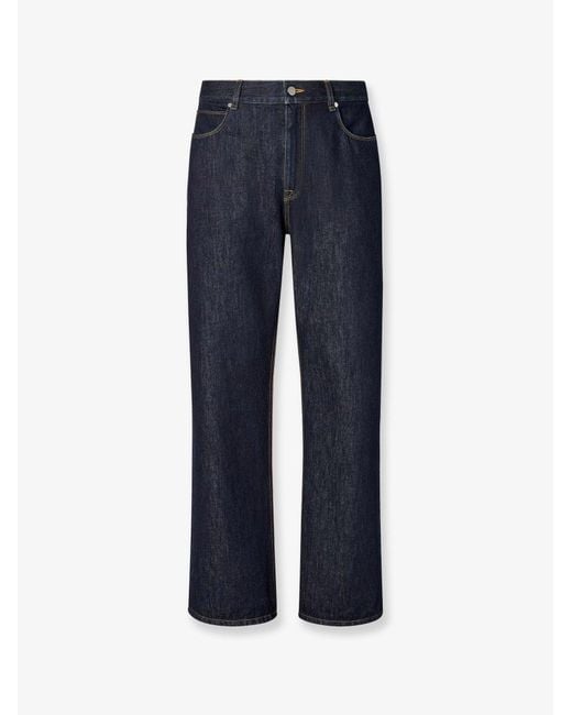 Fendi Blue Denim Regular Blu Washed Jeans for men