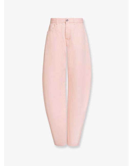 Alaïa Pink Barrel Fit Denim Trousers
