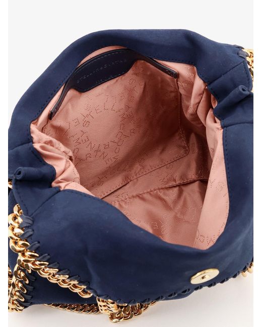 Stella McCartney Blue Falabella Mini Velvet Crossbody Bag