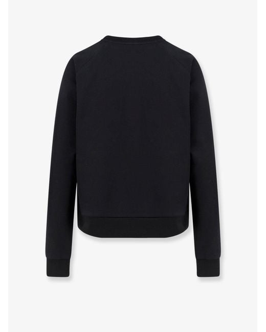 Moncler Black Cotton Sweatshirt With Front Logo