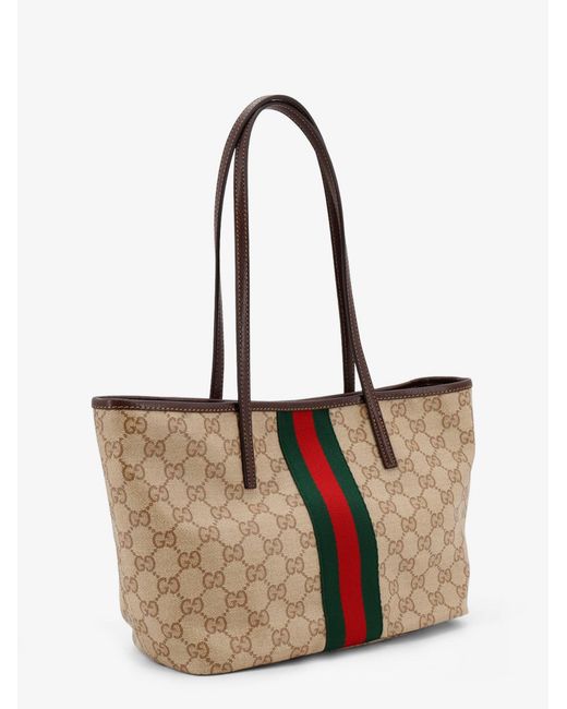 Gucci White Tribeca Gg Fabric Shopping Bag