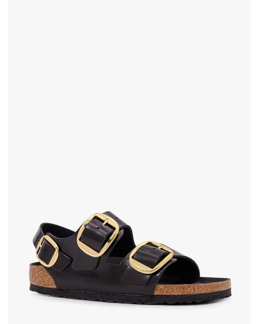Birkenstock White Milano Big Buckle Patent Leather Sandals
