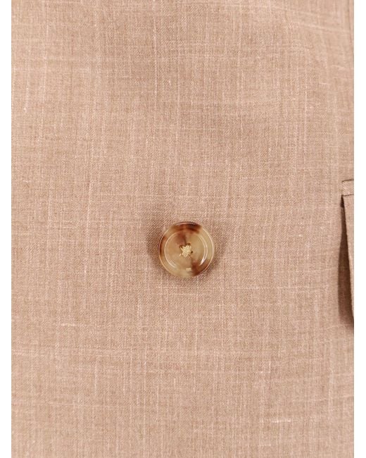 Lardini Natural Iconic Double-Breasted Wool, Silk And Linen Blazer for men