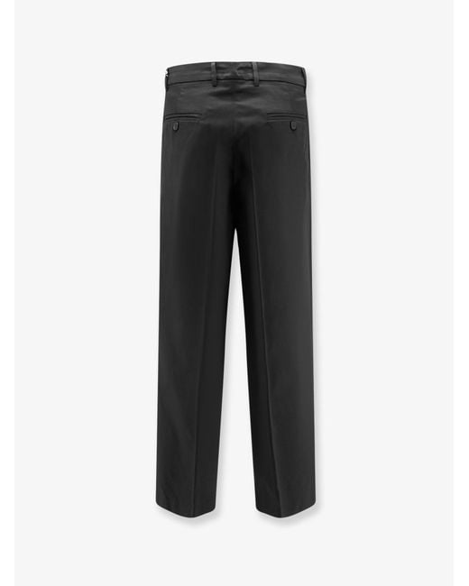 Amaranto Black Cotton Trousers for men