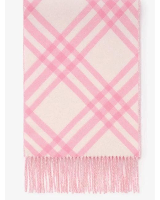Sciarpa Tri Bar di Burberry in Pink