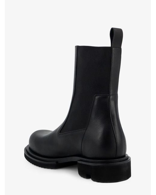 Rick Owens Black Gabe Leather Beatle Boots for men