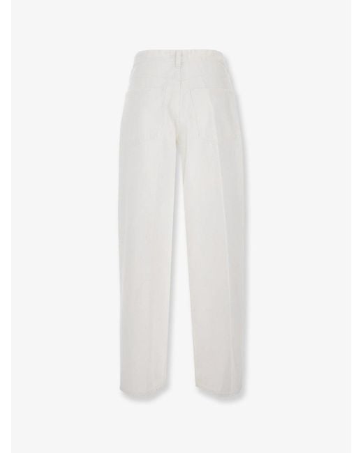 Agolde White Vana Fold Jean Regenerative Denim Trousers