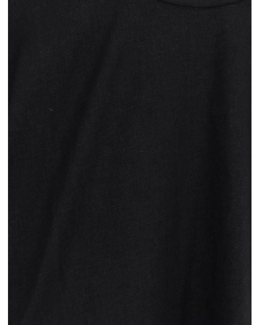 Hevò Black Ripalta Linen And Viscose Blend T-Shirt for men