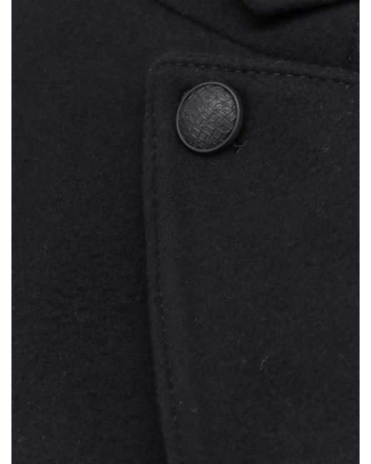 Tagliatore Black Virgin Wool And Cashmere Coat for men