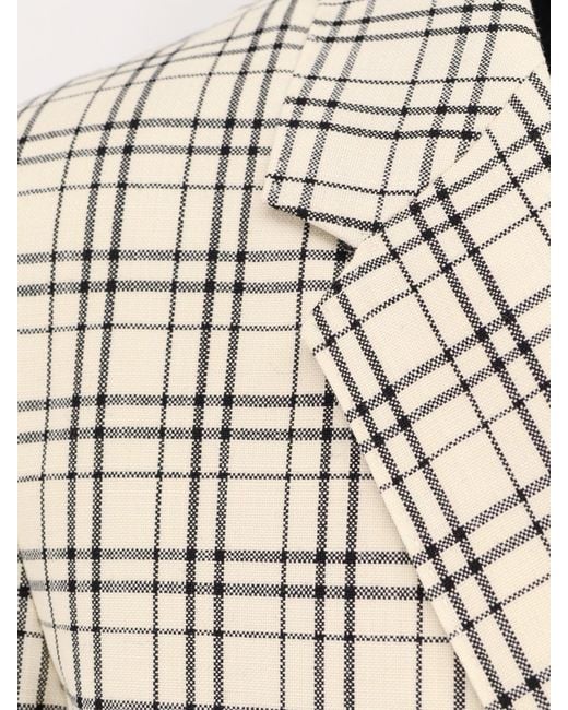 AMI White Virgin Wool Blazer With Madras Motif for men