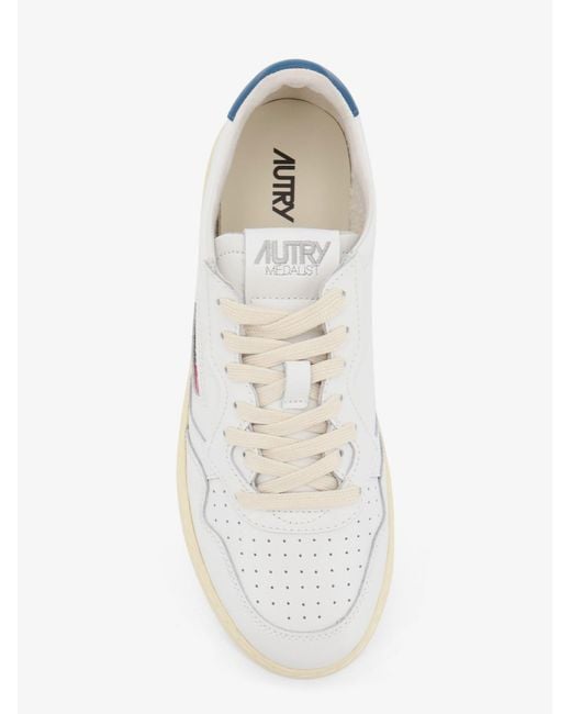 Autry White Medalist Leather Sneakers for men