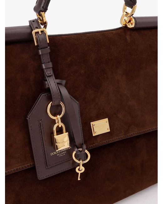 Dolce & Gabbana Brown My Sicily Suede Shoulder Bag