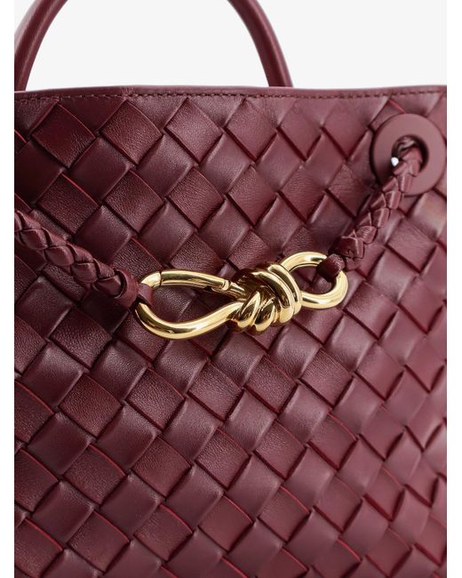 Bottega Veneta Purple Andiamo Small Leather Crossbody Bag With Intrecciato Motif