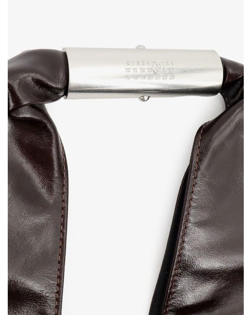 MM6 by Maison Margiela Black Japanese Shiny Leather Shoulder Bag