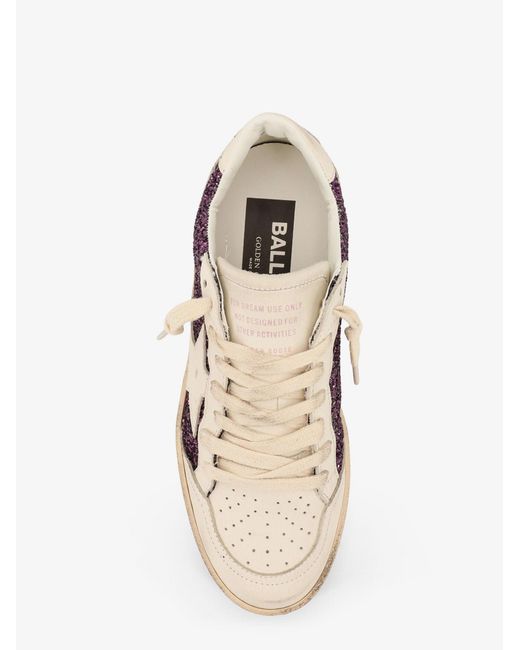 Golden Goose Deluxe Brand Pink Ball Star Leather Sneakers With Glittered Insert
