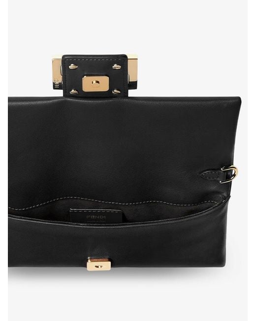 Fendi Black Mamma Baguette Leather Crossbody Bag