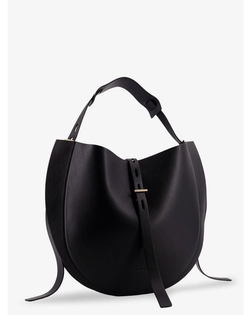 MINOBOSSI Black Liz Leather Crossbody Bag