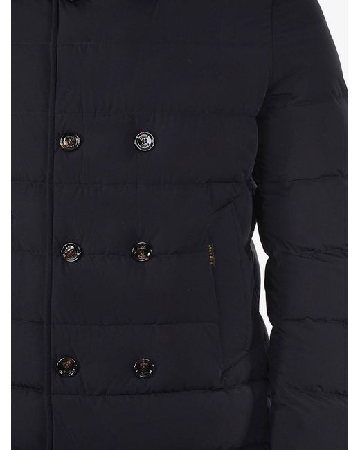 Moorer Blue Florio-Kn Padded And Quilted Nylon for men