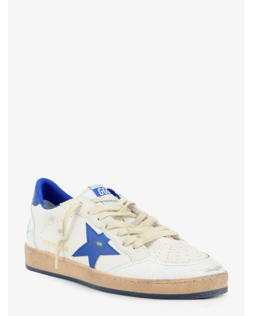 Golden Goose Deluxe Brand Blue Deluxe Brand Ballstar Leather Sneakers With Iconic Side Logo for men