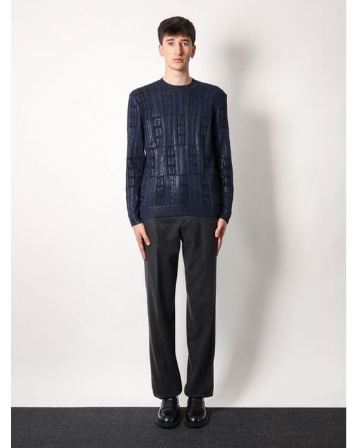 Fendi Blue Sweater for men