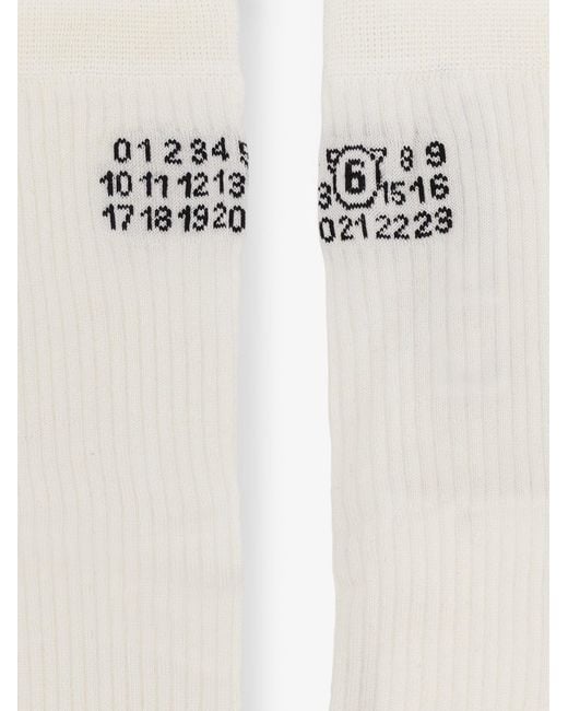 MM6 by Maison Margiela White Cotton Blend Socks